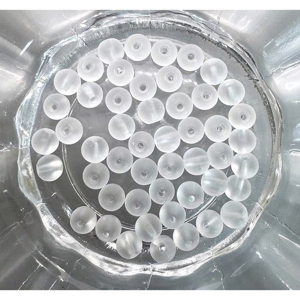 50pcs Beads for Jewelry #21280 Matte White Glass Beads